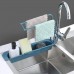  Telescopic Sink Rack Holder Expandable Storage Drain Basket Sink Caddy for Home Kitchen Kit